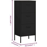 vidaXL Omara za shranjevanje črna 42,5x35x101,5 cm jeklo | Shoptok.si
