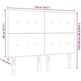  LED glava kreveta s LED trakama Tamno siva 144 cm tkanina | shoptok.hr