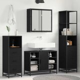  Set namještaja za kupaonicu 4 kom. Crni hrast 80 x 33 x 60 cm | shoptok.hr