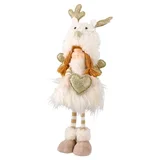 Cupid, novogodišnja dekoracija, devojčica, bela, 55cm