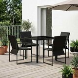  Vrtni set za objed 5 pcs Crna i antracit 80 x 80 x 73 cm | shoptok.hr