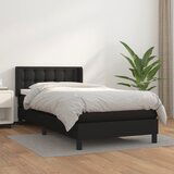 Maison Chic Box spring postelja - Vzmetna postelja z vzmetnico črn 100x200 cm umetno usnje SL14146, (21901160) | Shoptok.si