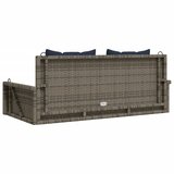  Klupa za ljuljanje s jastucima siva 119x56x48 cm poli ratan | shoptok.hr
