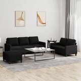  3-dijelni set sofa s jastucima crni od tkanine | shoptok.hr