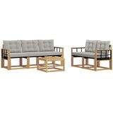 vidaXL Zunanja garnitura za sedenje 6 pcs Bela in svetlo siva, (5000280658) | Shoptok.si