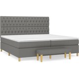 Krevet s oprugama i madracem tamnosivi 200 x 200 cm od tkanine | Eponuda.com