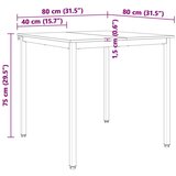  Stol za objedovanje Prirodna 80 x 80 x 75 cm Čvrsto borovo drvo | shoptok.hr