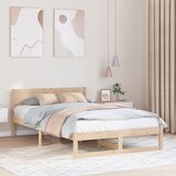 vidaXL posteljni okvir Naraven Trden borov les 135 x 190 cm Trajen | Shoptok.si