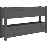 vidaXL visoka greda siva 112x25x66 cm trdna borovina | Shoptok.si