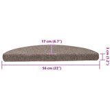  Prostirke za stepenice, samoljepljive, 5 kom, 56x17x3 cm, bež, poluokrugle | shoptok.hr