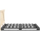  Okvir za krevet s uzglavljem sivi 140x200cm od masivne borovine | shoptok.hr