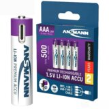 Ansmann Punjiva Li-Ion 1.5V 500mAh AAA sa USB tip C ulazom za punjenje 4 komada | Eponuda.com