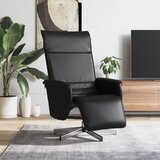 vidaXL naslanjač z naslonom za noge črno umetno usnje | Shoptok.si