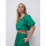 Reserved Nabrana kratka bluza - zelena | shoptok.hr