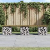 The Living Store Vrtna klop gabion 203x44x42 cm impregnirana borovina - Vrtna Klop, (21469112) Cene