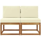  2 Komad Srednja sofa za van Čvrsto drvo akacije | Eponuda.com