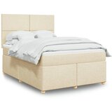 vidaXL Krevet s oprugama i madracem krem 140x200 cm od tkanine | shoptok.hr