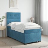  Boxspring krevet s madracem Plava 90 x 190 cm Baršun | shoptok.hr