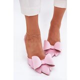 Boto High Heels With Open Heels And Bow Pink Eklevia | shoptok.hr