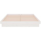  Posteljni okvir bel iz trdnega lesa 135x190 cm 4FT6, (20644428) | Shoptok.si