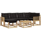 vidaXL Zunanja garnitura za sedenje z blazino 7 pcs Bela in črna, (5000270826) | Shoptok.si
