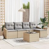  Set vanjskog kauča Set od 6 Bež Polietilenski ratan Vanjski kauč | shoptok.hr