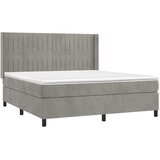  box spring s madracem LED svjetlosivi 180x200 cm baršun | shoptok.hr
