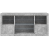  Komoda z LED lučkami betonsko siva 142,5x37x67 cm | Shoptok.si