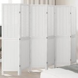 vidaXL Paravan 6-delni bel trden les pavlovnije | Shoptok.si