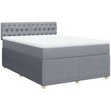  Krevet box spring s madracem svjetlosivi 140x200 cm od tkanine | shoptok.hr