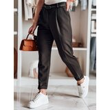 DStreet Eleganckie spodnie damskie plisowane z paskiem PLISSO czarne | shoptok.hr