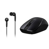 Genius MH-7018 wireless črna + slušalke črne - mini brezžična miška + slušalke | Shoptok.si
