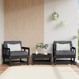 Maison Chic Vrtni stoli - Stol za vrt 2 kosa črna trdna borovina JS1197, (21878382) | Shoptok.si