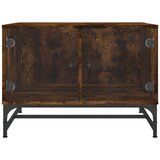 vidaXL Stolić za kavu sa staklenim vratima boja hrasta 68 5x50x50 cm | shoptok.hr
