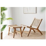 House Nordic Pletena fotelja s naslonjačem za noge u prirodnoj boji Derby – | shoptok.hr