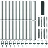 vidaXL zavarena žičana ograda s 13 flanged postova Zelena 1x100 m Čelik | shoptok.hr