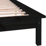  LED okvir za krevet crni 140 x 190 cm od masivnog drva | shoptok.hr