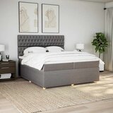  Krevet s oprugama i madracem smeđesivi 200x200 cm od tkanine | shoptok.hr