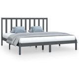  Posteljni okvir siv iz trdne borovine 200x200 cm, (20643537) | Shoptok.si