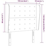  Vzglavje z ušesi temno modra 103x23x118/128 cm žamet, (20794541) | Shoptok.si
