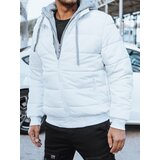 DStreet Men's White Quilted Winter Jacket Cene