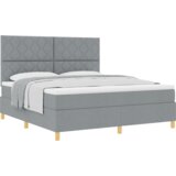 Box Spring Krevet s Madracem Svijetlosiva Super King Tkanina | shoptok.hr