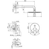 Rosan uzidna baterija sa zidnim tušem D250mm i ručnim tušem | ePonuda.com