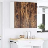 vidaXL Viseča omarica s polico Riga Dimljeni oreh 80 x 31 x 80 cm | Shoptok.si