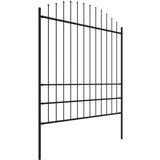  Ograda s ukrasnim kopljima (1 75 - 2) x 1 7 m čelična crna | shoptok.hr