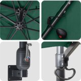 vidaXL Vrtni suncobran Zelena 248.5 x 247.5 x 160 cm tkanina | shoptok.hr