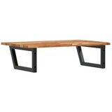  Zidna polica za umivaonik od čelika i masivnog bagremovog drva Smeđa 60 x 50 x 2 cm | Shoptok.si