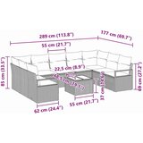  Set sofe s jastukom 10 pcs Crna poliratan | shoptok.hr