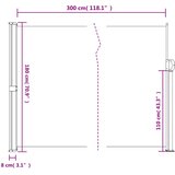  Bočna tenda na uvlačenje bež 180 x 300 cm | shoptok.hr
