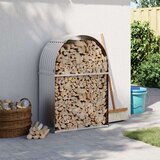 vidaXL Nosilec za polena srebrn 80x45x120 cm pocinkano jeklo | Shoptok.si